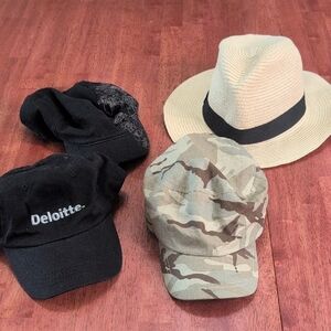 Black Cap and Camouflage Hat Set